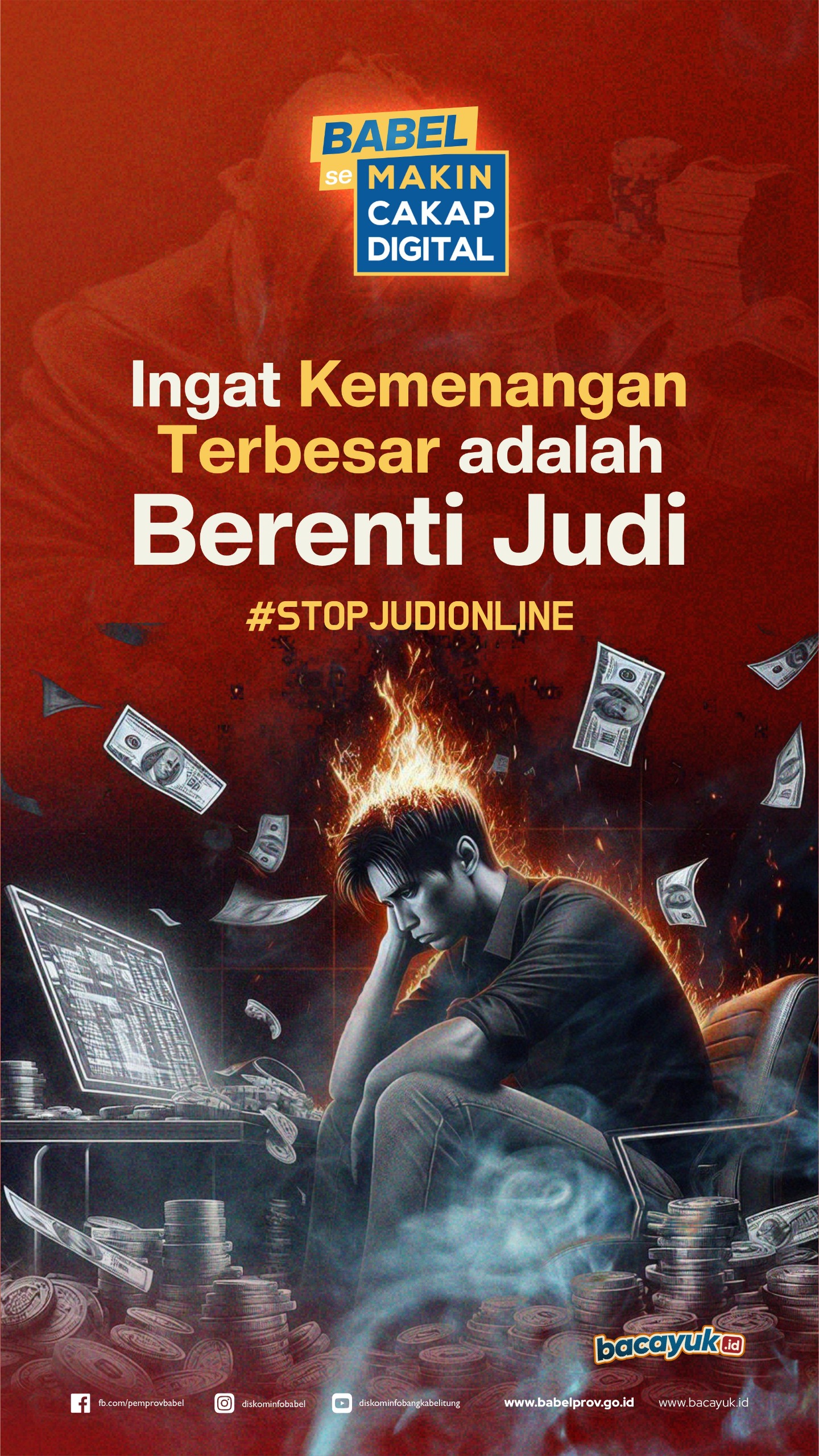 Infografis  Stop Judi Online, INgat Kemenangan Terbesar dalah Berhenti judi Online